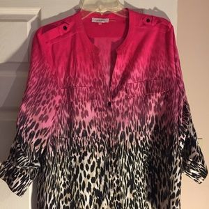 Calvin Klein Leopard Print Blouse